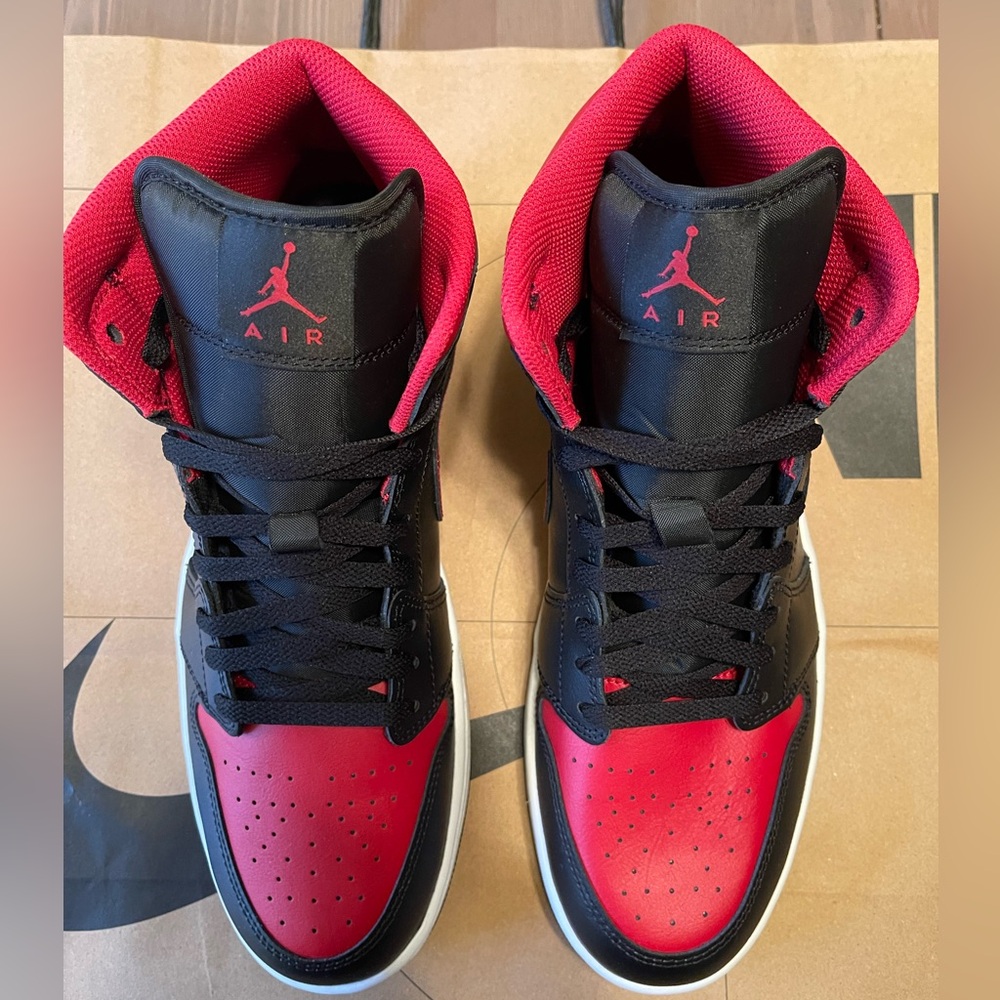 Air Jordan 1 Mid - Black, Summit White, Varsity Red - Size 12 - Picture 3 of 11